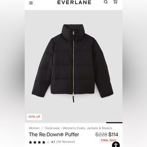 Brand new Everlane Re:Down® Puffer